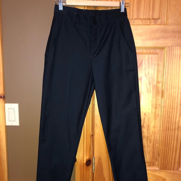 NAVY BLUE SLIM FIT DRESS PANTS - Picture 1 of 3